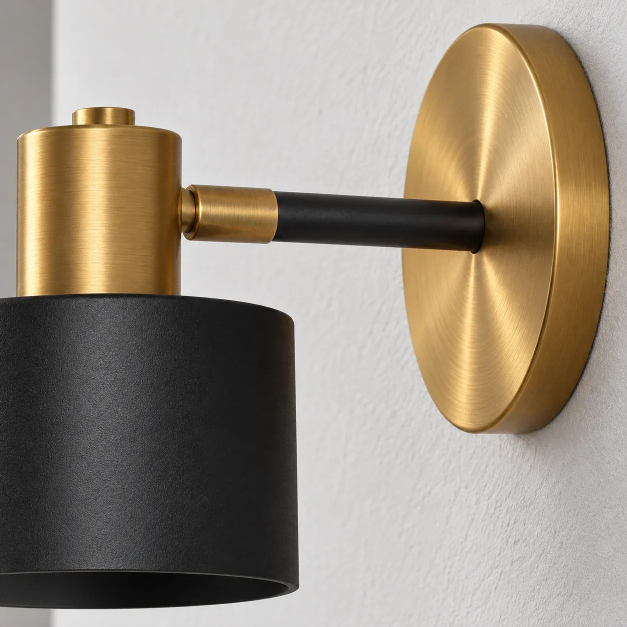 Black and Brass Finish Wall Sconce — photograph 3
