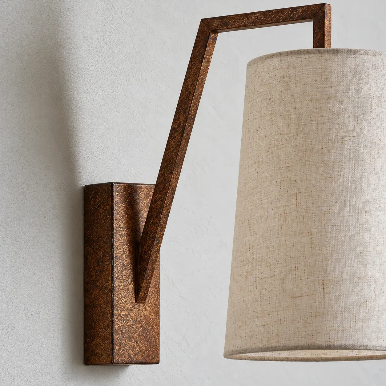 Frostwood Angular Wall Light - Brown detail view