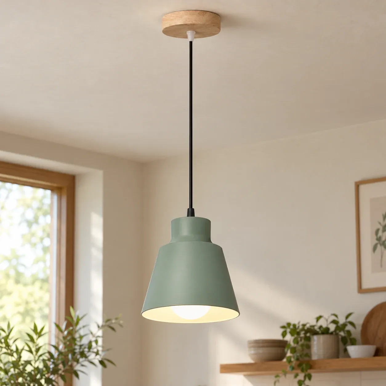 Green Cone Pendant Light — photograph 2