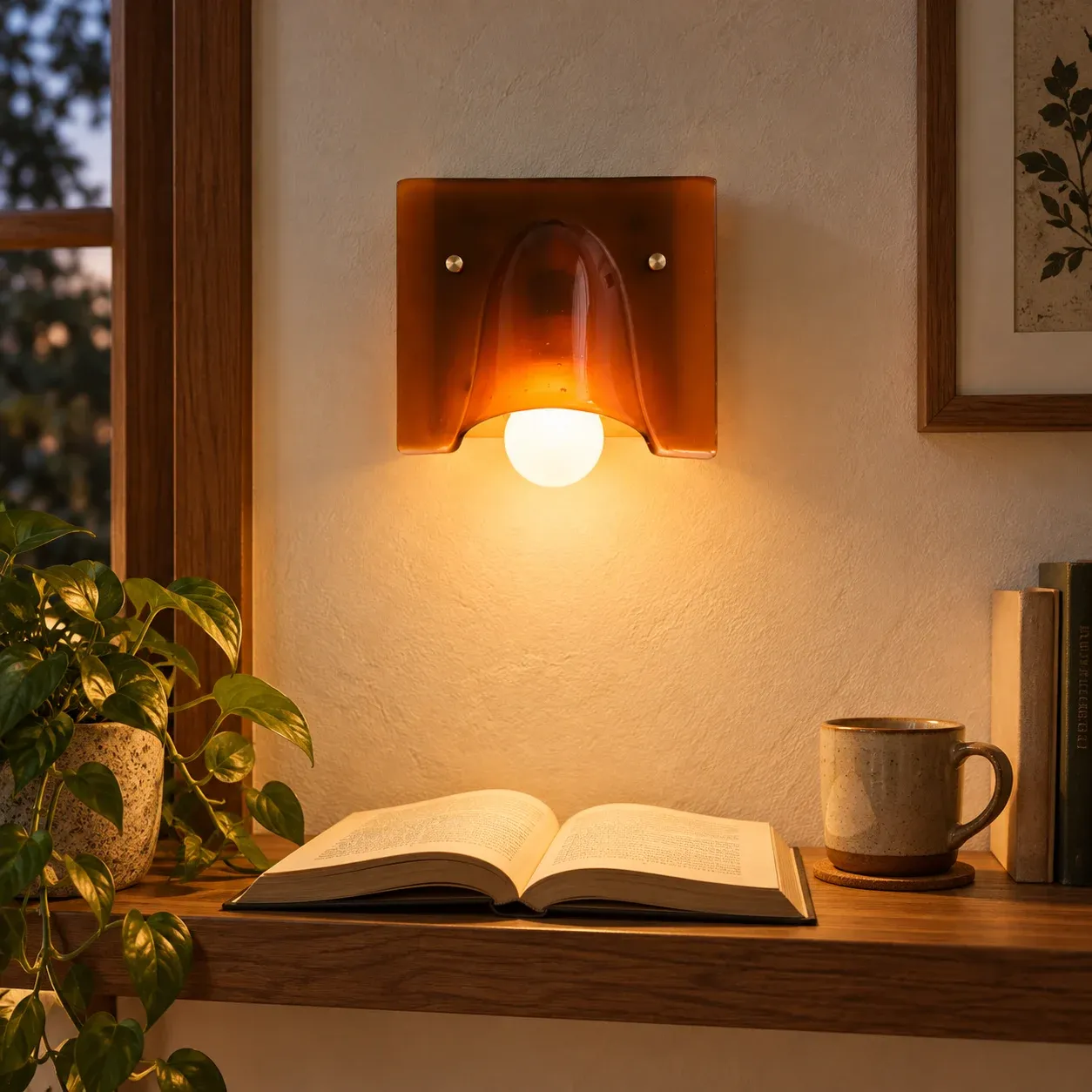 Amber Curved Wall Sconce — use