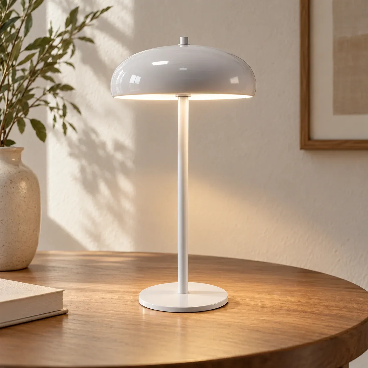 White Dome Rechargeable Table Lamp — photograph 2