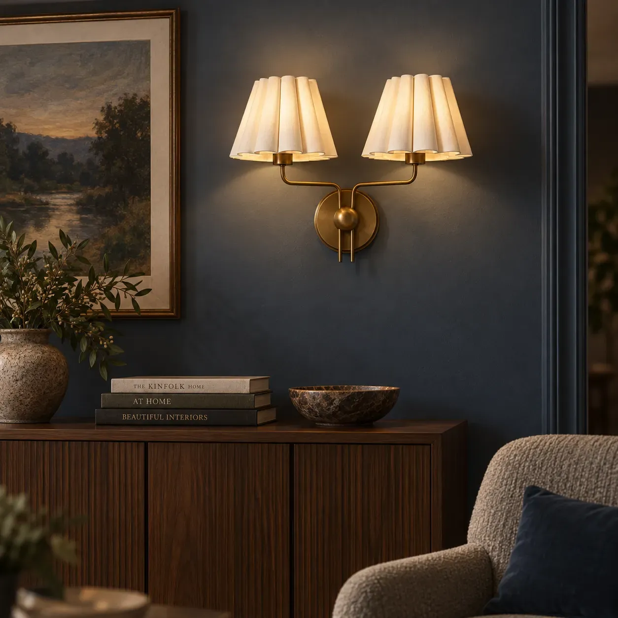 Dovedale Pleated Sconce — photograph 1