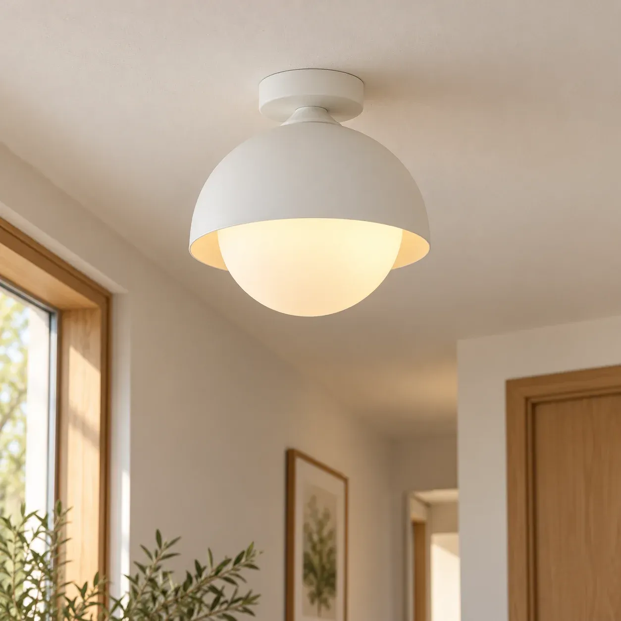 White Dome Ceiling Light — photograph 2