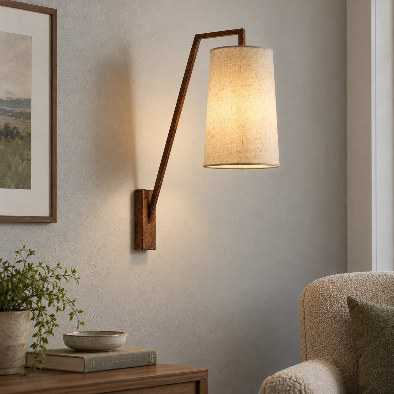 Frostwood Angular Wall Light - Brown use view