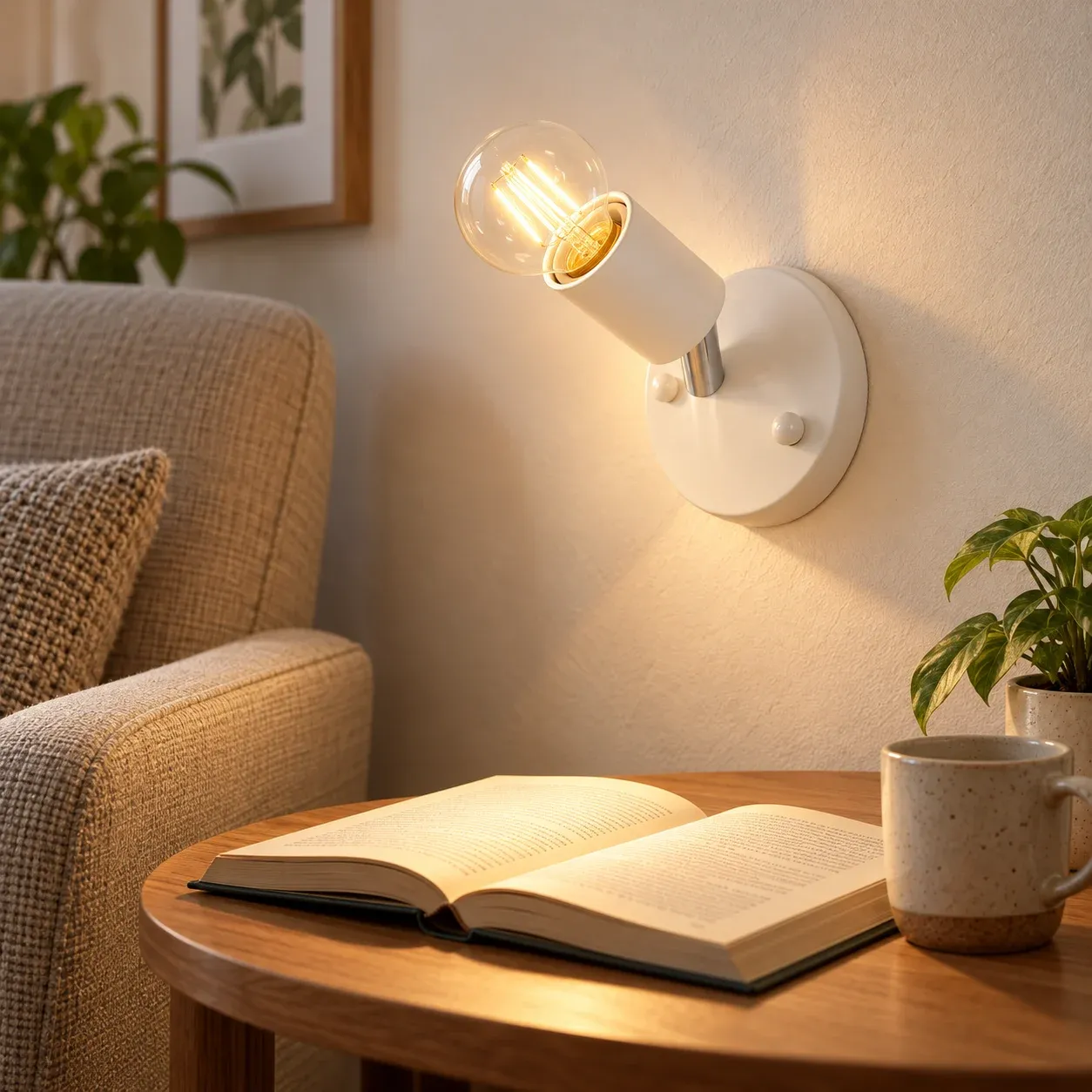 White Metal Wall Sconce — photograph 1