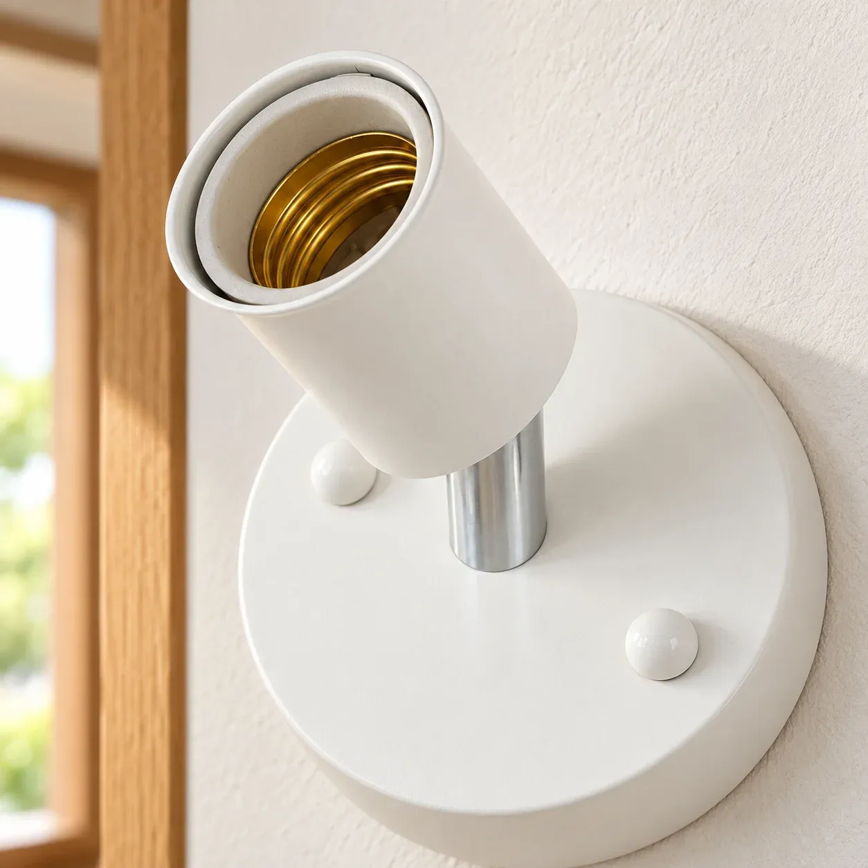 White Metal Wall Sconce — photograph 3