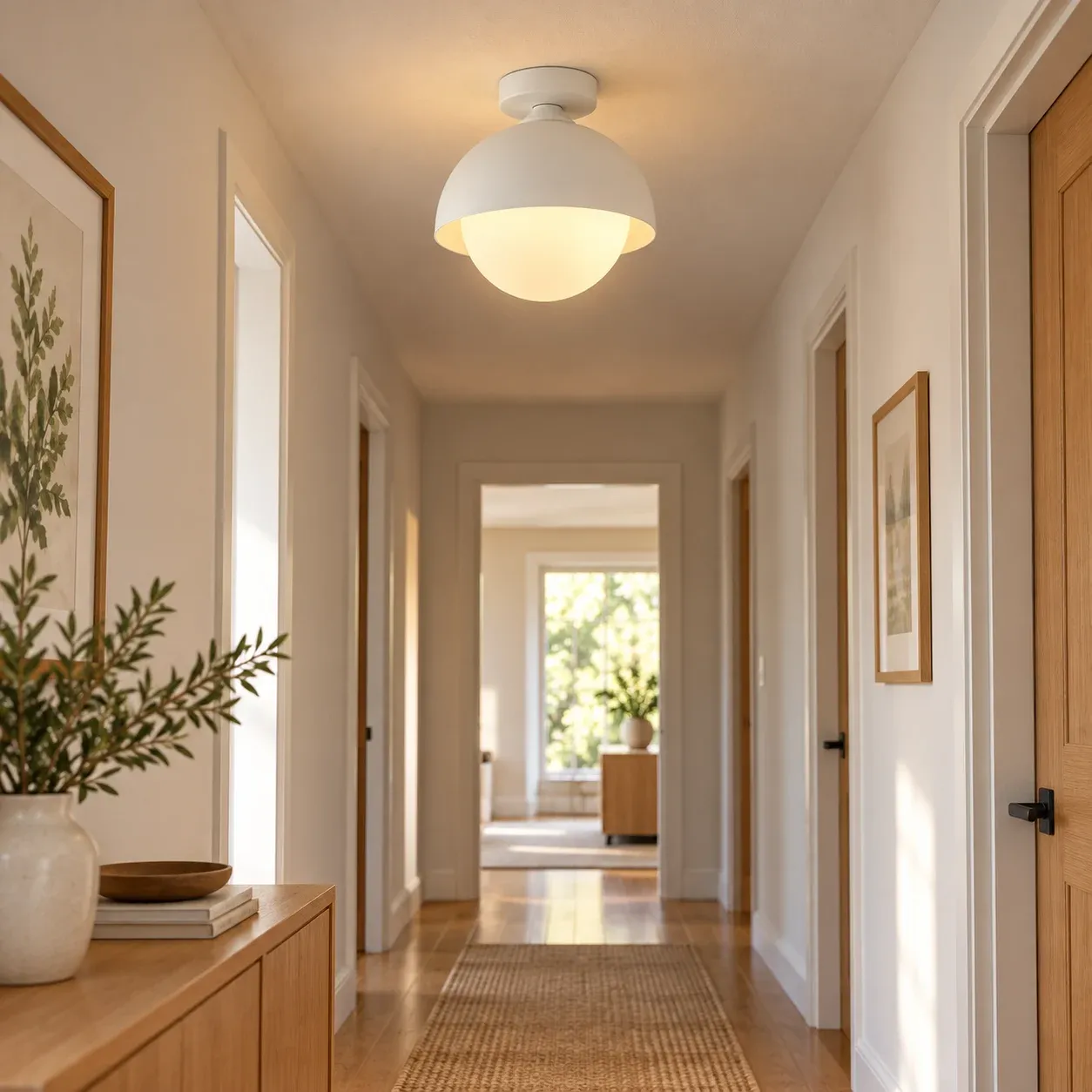 White Dome Ceiling Light — photograph 1