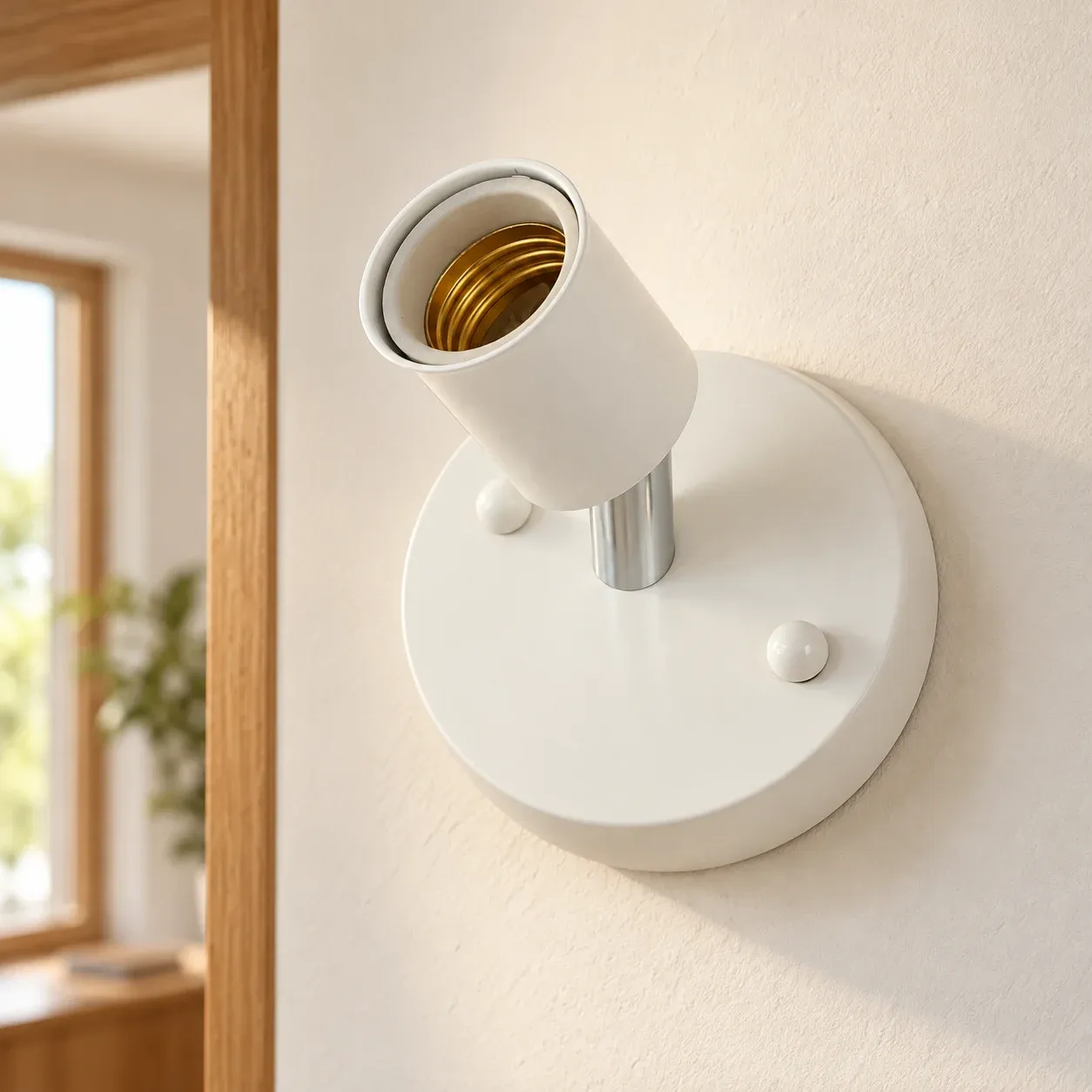 White Metal Wall Sconce — photograph 2