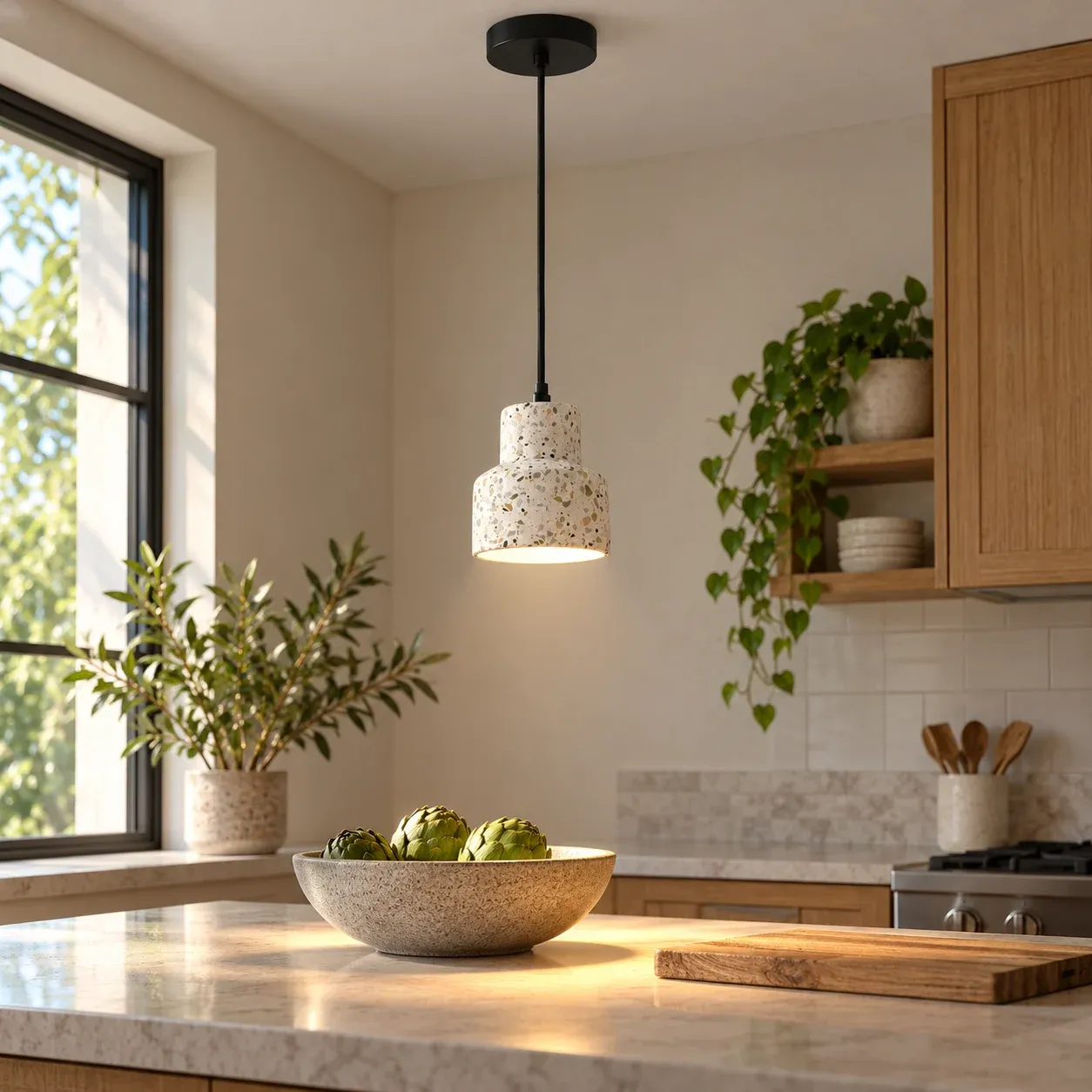 Tiered Terrazzo Pendant Light — photograph 1