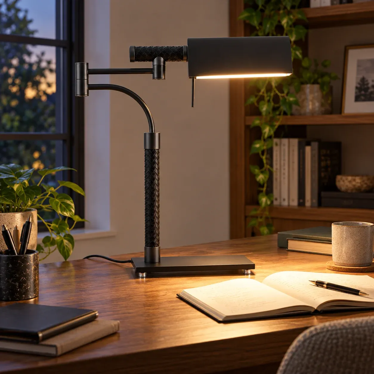 Black Metal Desk Lamp — use