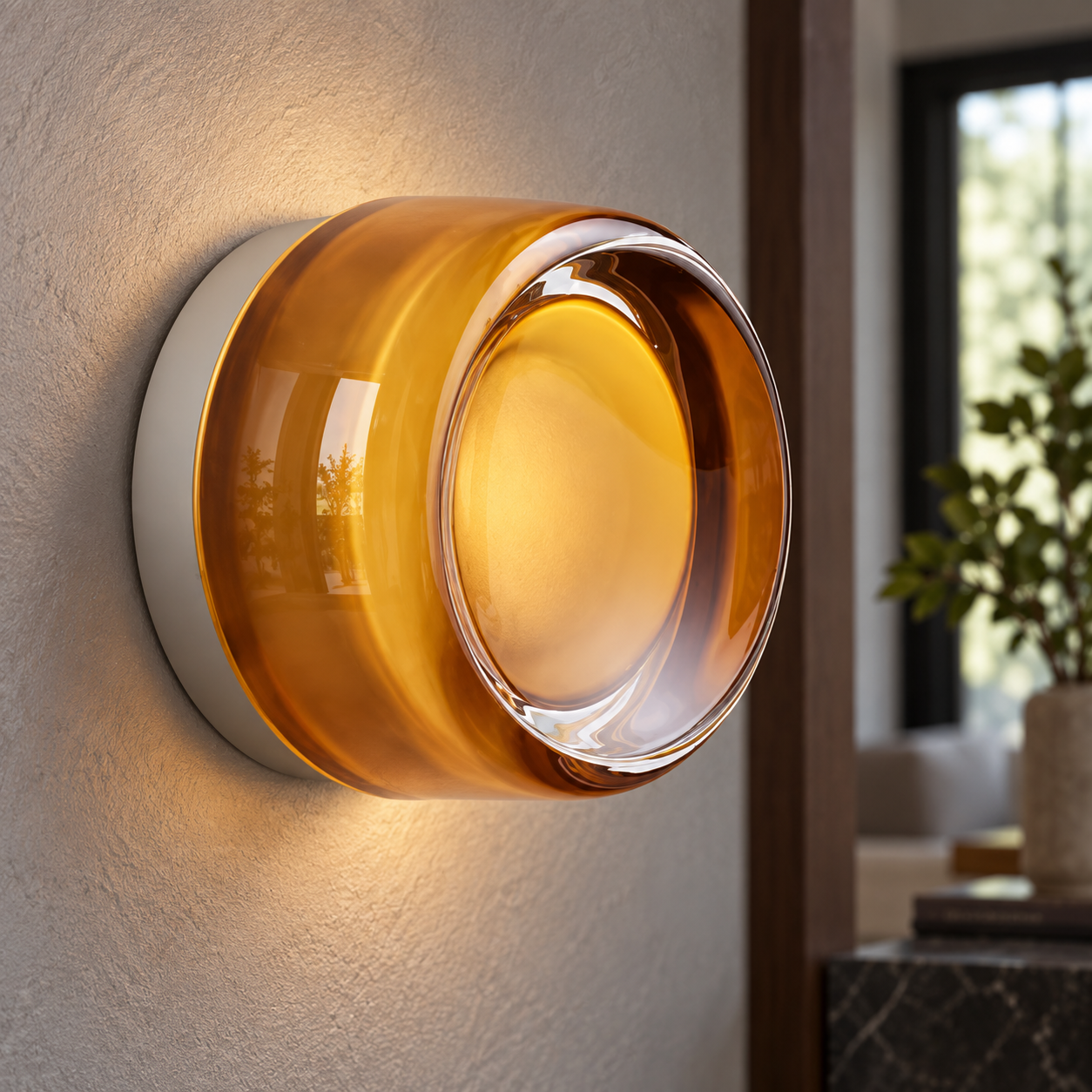 Amber Glass Sconce — detail view