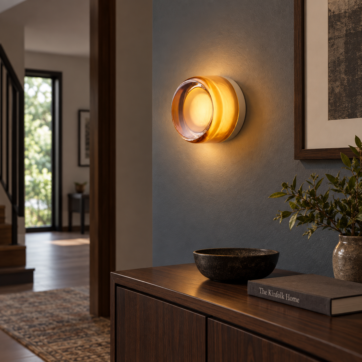Amber Glass Sconce — use view